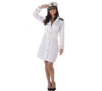Karnival Costumes Costume de capitaine pour femme, robe de marin, Costume de marin blanc - Taille M