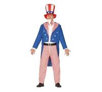 Déguisement Oncle Sam Homme - Rouge - Polyester - NO NAME - Usa L