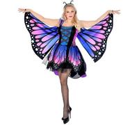 Déguisement - Papillon Femme - Ailes Bicolores - Robe Tutu - Serre-tête Antennes Noir S
