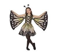 FIESTAS GUIRCA Déguisement Papillon Merveilleux Filles - Robe Papillon Monarque Jaune avec Ailes - Costume Enfants - Filles Âge 7-9 Ans