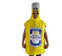 Déguisement Pastis Humoristique Costume Grande Combinaison Avec Cagoule Adulte H 1.20m Les Déguisements Pour L'amateur D'alcool Le Goulot Est Formé Par Votre Coup Et Tête-Original- Vêtement complet