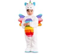 Déguisement peluche - UNIMASA - Peluche Licorne - Blanc multicolore - Combinaison intégrale 2 ans - Ailes et cagoule 1-6 mois