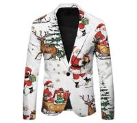 Deguisement Pere Noel Adulte Smoking Homme Costard Déguisement Veste Costume De Noël pour Costumes Vestes Blazer Et Déguisements Adultes Decontracte Chic Elegant Père Blazers Croisé Décontractée,XL