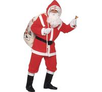 Déguisement Père Noël Complet Avec Sourcils Et Barbe Homme Rouge