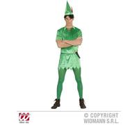 Déguisement Peter Pan adulte - WIDMAN - Taille L 42/44 - Costume avec tunique, ceinture et chapeau vert
