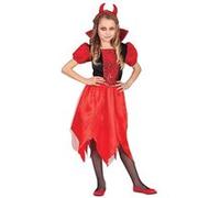 déguisement petit démon fille - 7/9 ans - rouge - guirca 77653 Rouge G