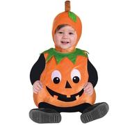 amscan- Cutie Baby Pumpkin Costume-Age Years-1 Pc Halloween Citrouille pour bébé Cutie-1-2 pièce, 9903883, Orange, 1-2 Ans
