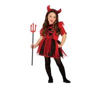 Déguisement Petite Diablesse Rouge Et Noire Fille Plusieurs Tailles (Taille 3-4a) Multicolore
