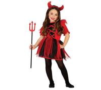 Déguisement Petite Diablesse Rouge Et Noire Fille Plusieurs Tailles (Taille 7-9a) Multicolore