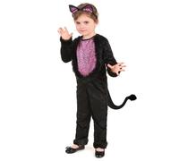 Déguisement Petite Fille Chat - Marque - Taille 3-4 ans - Blanc/Noir - Polyester