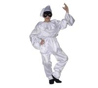 Déguisement - Pierrot blanc - Garçon - Costume complet - Satiné - 3 à 14 ans 5-7 ans