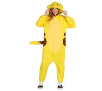 FIESTAS GUIRCA | Costume de Chinchilla Électrique (42-44/L) - Cagoule, Queue et Combinaison - Costumes de Jeux Vidéo ou Animaux pour Fêtes et Événements - Idéal pour Adultes - Jaune et Marron