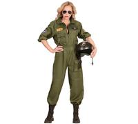 Déguisement Pilote De Combat Femme - Taille: M Vert