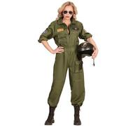 Déguisement Pilote De Combat Femme - Taille: S Vert