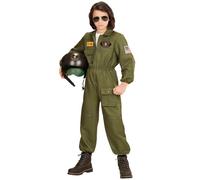 Déguisement Pilote De Combat Garçon 5 À 7 Ans Vert
