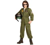 Déguisement Pilote De Combat Garçon - Taille: 11-13 Ans (158 Cm) Vert