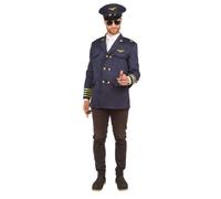 Déguisement Pilote de l'Air Homme PtitClown - Bleu Marine L/XL