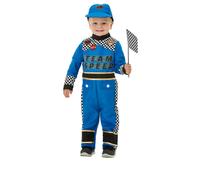 Déguisement Pilote De Voiture De Course Bleu Bébé - Taille: 1-2 Ans (84/89 Cm) Bleu