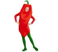Déguisement piment adulte - GENERIQUE - Taille unique - Costume en mousse souple rouge avec tige verte - Mixte