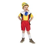 Déguisement Pinocchio enfant 3/4 ans - NO NAME - Jaune - Culotte courte à bretelles - Collerette - Chapeau 3-4 ans