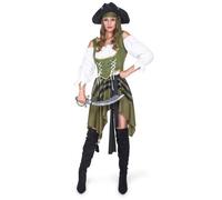 REDSUN - KARNIVAL COSTUMES Déguisement Pirate flibustière vert femme - Vert - S
