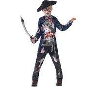 Déguisement Zombie Pirate Garçon Halloween, Taille 4 À 6 Ans Bleu