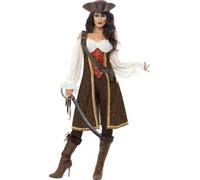 Déguisement Pirate Marron Femme, Taille Medium Marron