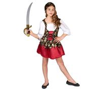 Déguisement pirate motifs dorés fille Jadeo - 7 ans - Enfant - Multicolore 10-12 ans
