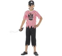 Déguisement Pirate Rayé Garçon 10 À 12 Ans Noir