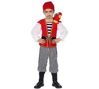 Déguisement Pirate rouge et noir avec perroquet - Enfant - 2/4 ans (86 à 104 cm) WIDMANN