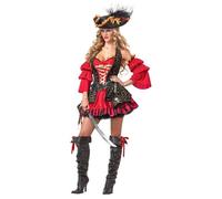 Déguisement pirate rouge luxe grande taille femme L