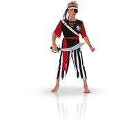 Déguisement Pirate - RUBIES COSTUME CO - 3-4 ans - Top rouge et noir - Pantalon rayé - Ceinture rouge