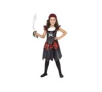 Smiffys Costume pirate fille tête de mort, avec robe et foulard