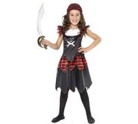 Smiffy's Costume pirate fille Tête de mort — robe et foulard pour Halloween, Carnaval
