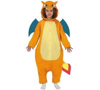 FIESTAS GUIRCA Costume de dragon orange pour enfant - Ensemble pyjama dragon avec queue et ailes pour garçons de 7 à 9 ans