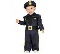 Déguisement policier marine bébé - Marque - Modèle - Bébé - Mixte - Bleu - Or - Polyester - Intérieur 6-12 mois