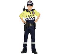 FIESTAS GUIRCA | Costume de Policier Local Enfant (5-6 ans) - Comprend Chemise, Ceinture, Casquette et Pantalon - Costumes d'Officiers pour Halloween - Idéal pour Enfants - Noir et Jaune