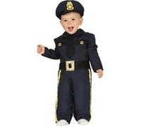 FIESTAS GUIRCA | Costume de Policía Bebé (18-24 mois) - Casquette et Combinaison - Costumes d'Agent pour Halloween, Carnaval et Fêtes Déguisées - Idéal pour Tout-Petits - Bleu et Or