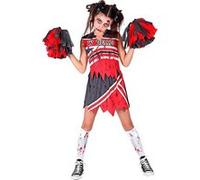 W WIDMANN MILANO Party Fashion - Déguisement enfant de pom-pom girl zombie, haut, jupe et pompons, danseuse de lycée, Halloween
