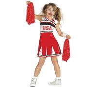 Déguisement De Pom-Pom Girl Cheerleader Zombie Pour Fille (Taille 10-12a) Multicolore