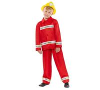 DÉGUISEMENT POMPIER COMBINAISON ROUGE ENFANT 10-12 ans