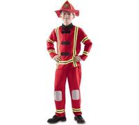 Déguisement - Pompier Rouge - Chemise, Pantalon, Casque - Pour Enfant - À partir de 3 ans 10-12 ans