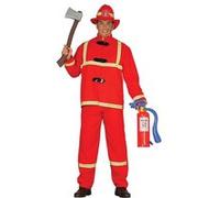 Fiestas Guirca – Déguisement Pompier Homme – Polyester – Rouge – Taille L 52-54 M