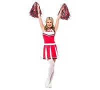 Déguisement pompom girl blanc et rouge femme S
