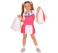 Déguisement Pompom Girl Rose Et Blanche Fille, Taille 11 À 13 Ans Blanc