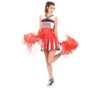 Déguisement Pompom Girl Usa Femme Taille Unique Rouge