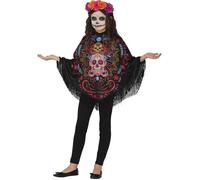 DÉGUISEMENT PONCHO JOUR DES MORTS ENFANT 7-9 ans