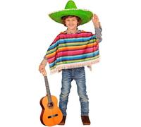 WIDMANN MILANO PARTY FASHION - Costume enfant Mexicain, poncho, Carnaval, Fête à thème, 75 CM