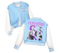 Deguisement Pop Demon Hunter Enfant Ensemble Jogging Vetement Mode Casual Manches Longues À Capuchon Sorcière Groupe Veste Imprimée Bleu Clair