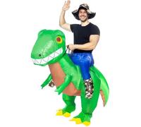 Déguisement porte-moi dinosaure explorateur gonflable pour adulte - Funidelia 0